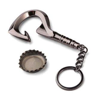 Keychain opener in the form of a hook