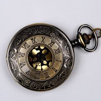 Карманные часы темно бронзового цвета с узором